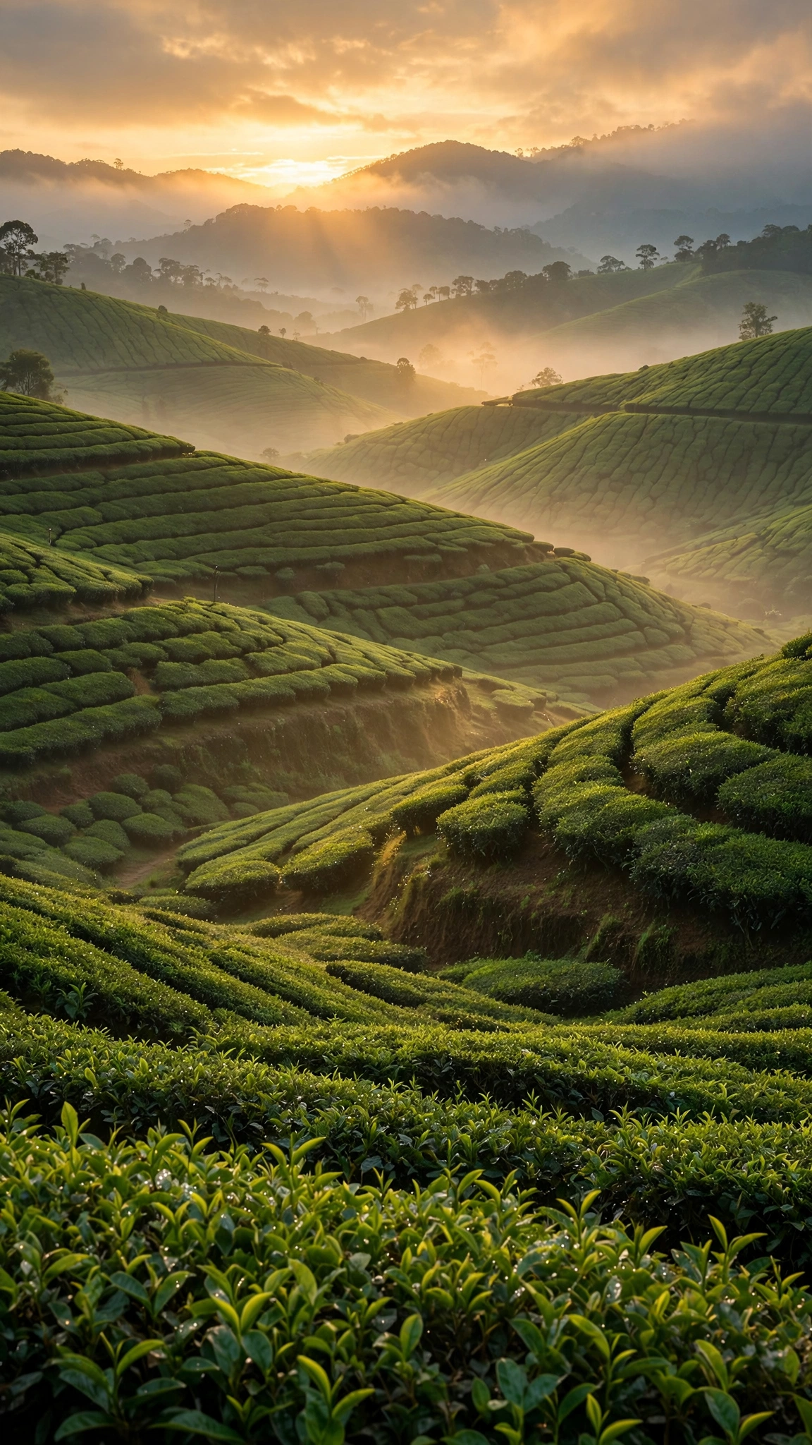 Tea Plantation Sunrise