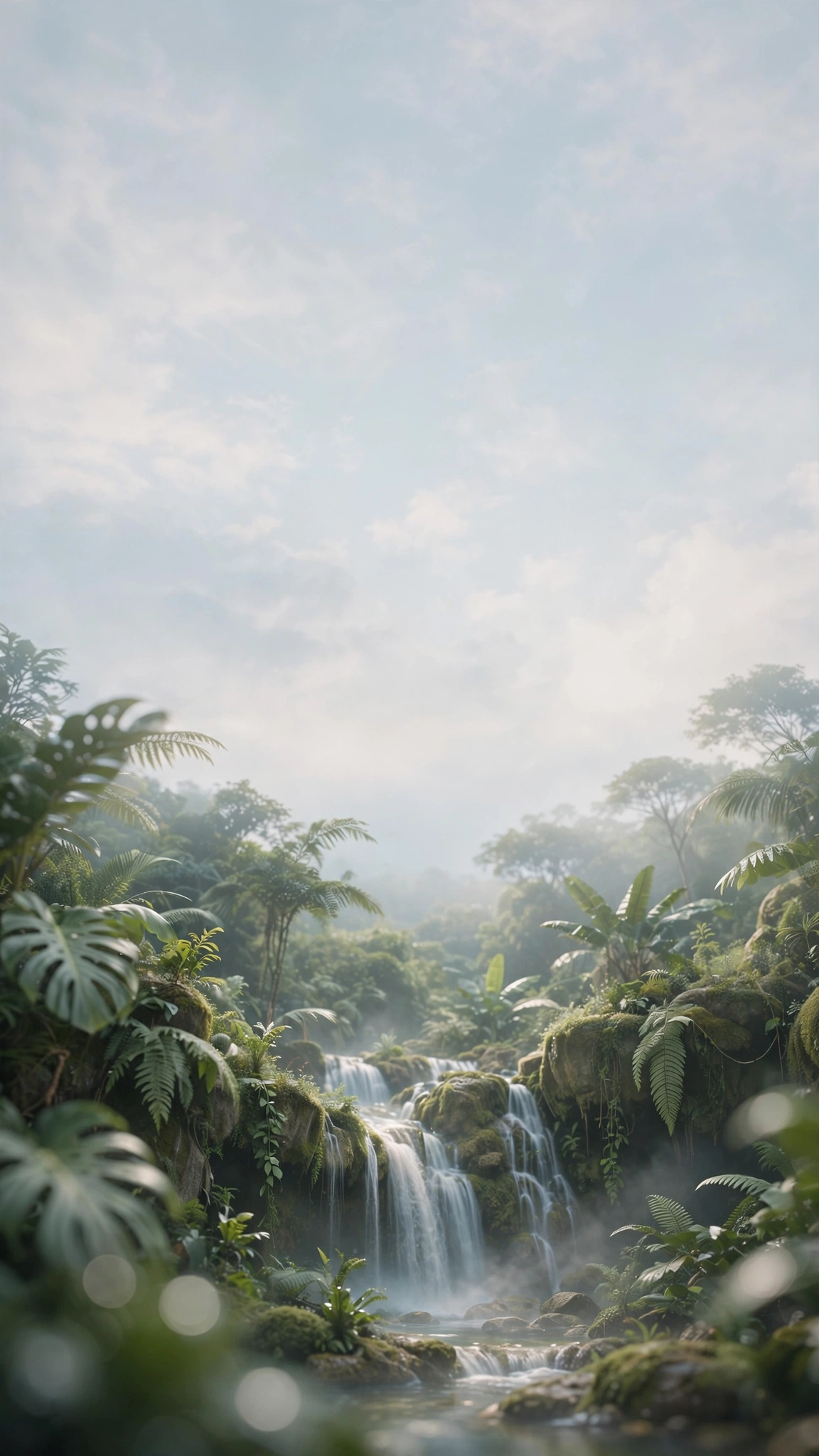 Misty Jungle Waterfall