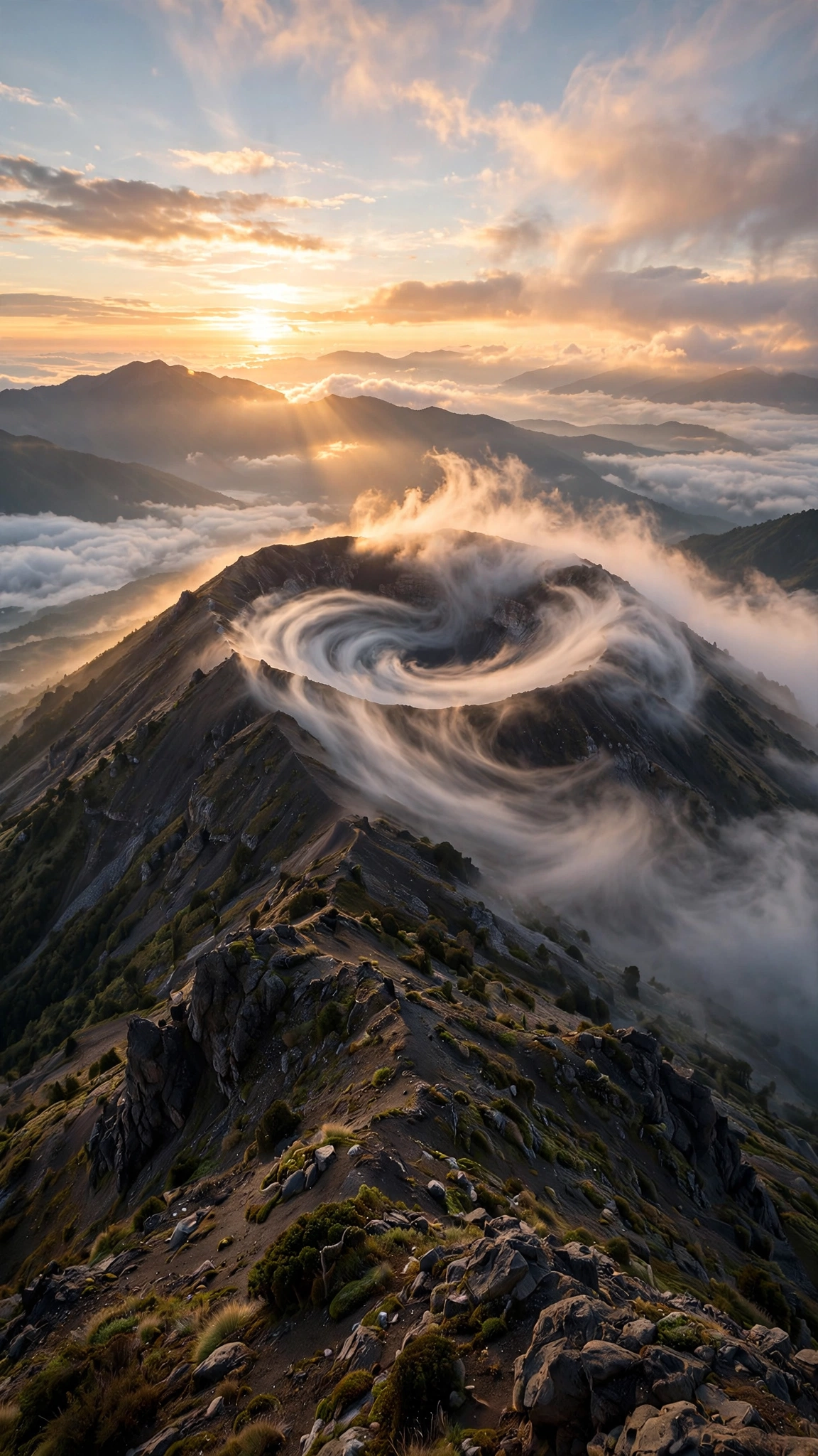 Volcano Sunrise Crater