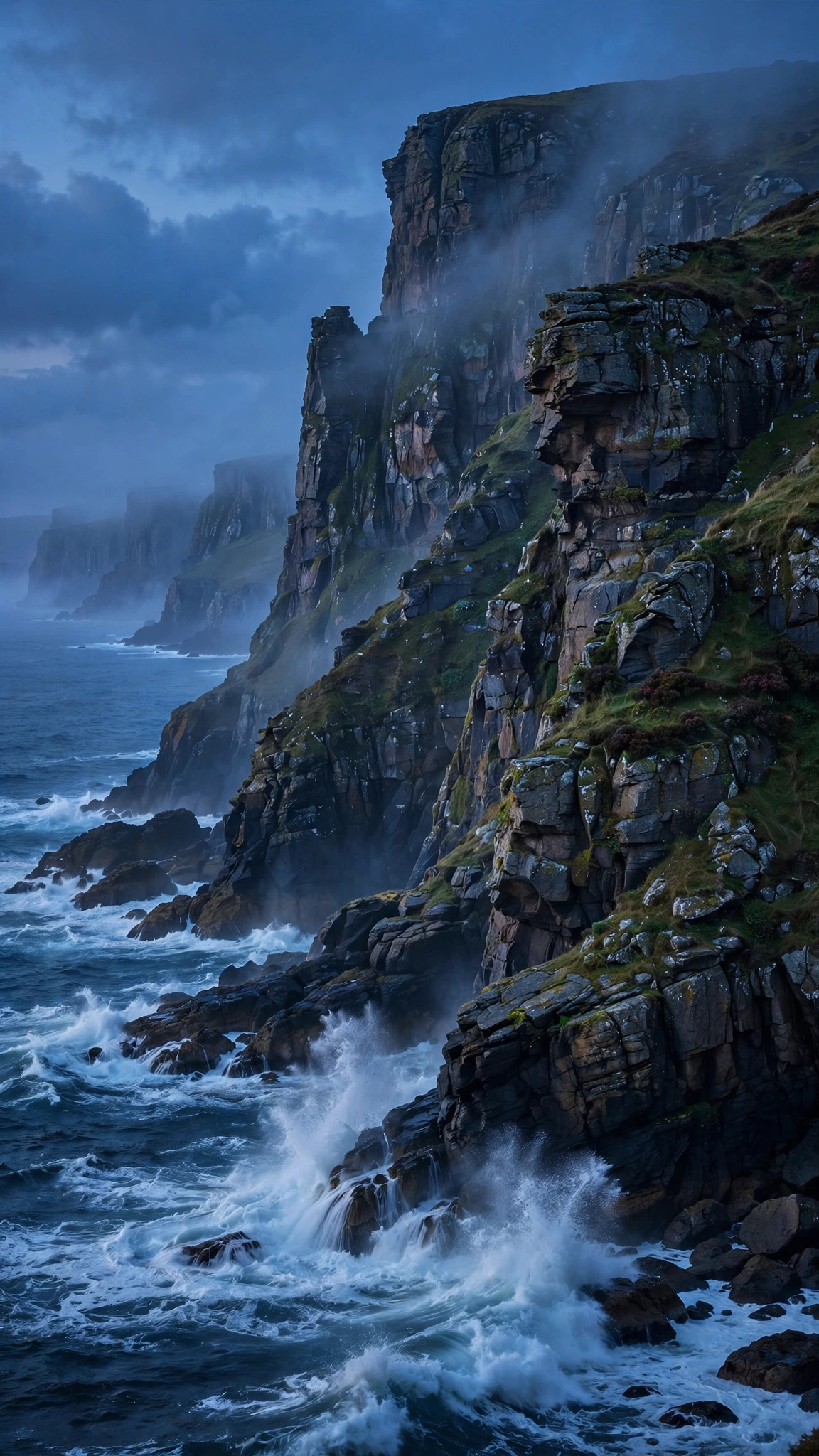 Blue Hour Cliff Ocean