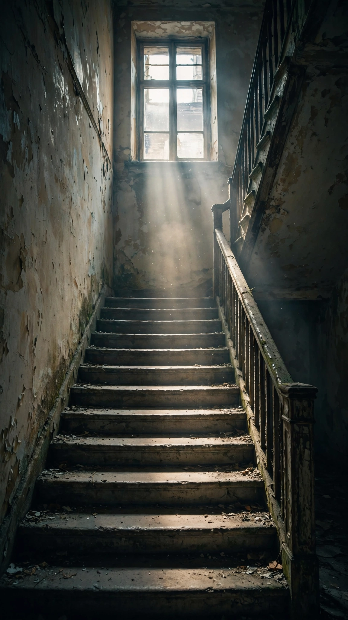 Abandoned Stairwell Sunbeam