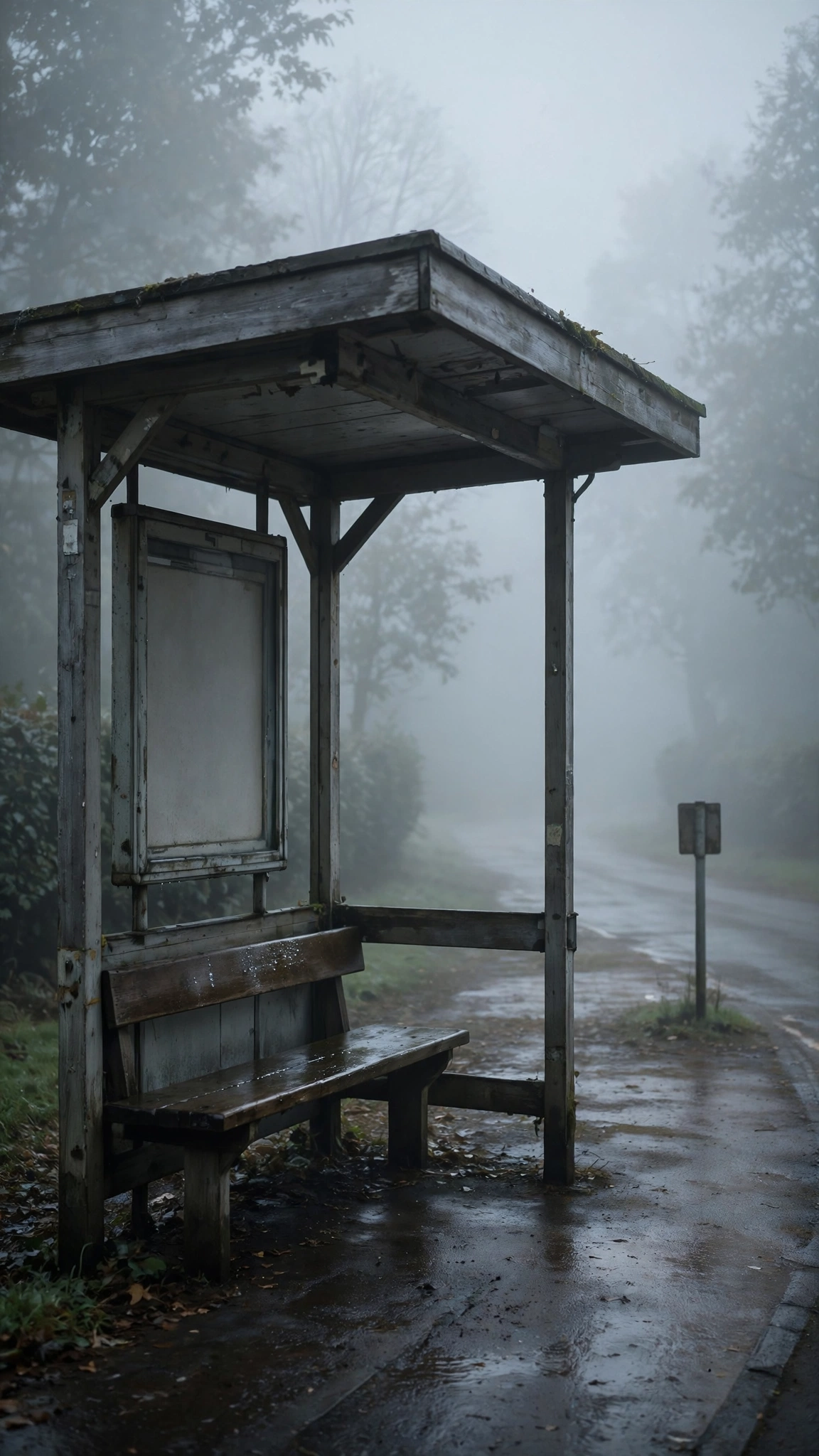 Foggy Bus Stop
