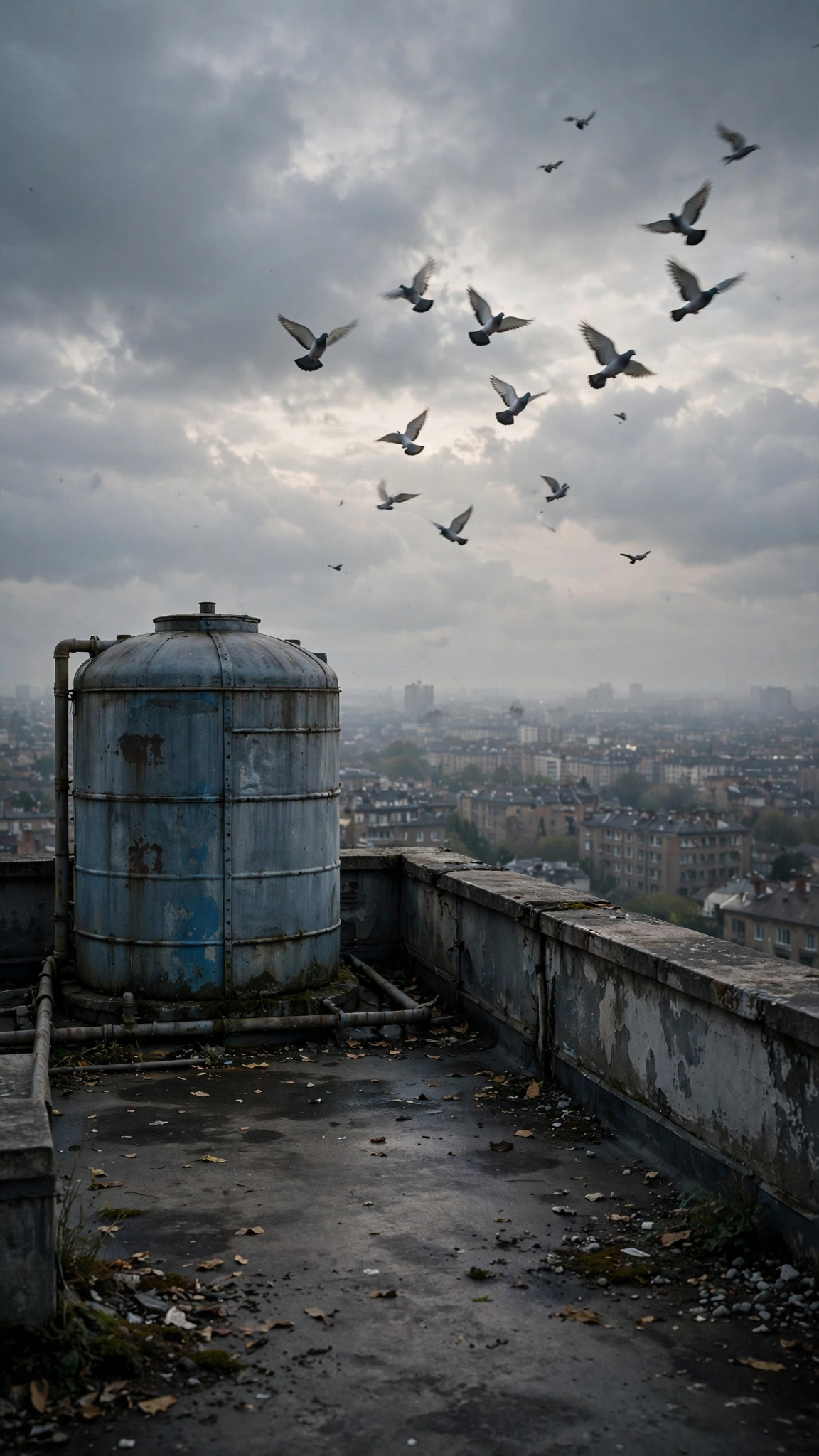 Empty Rooftop Dawn