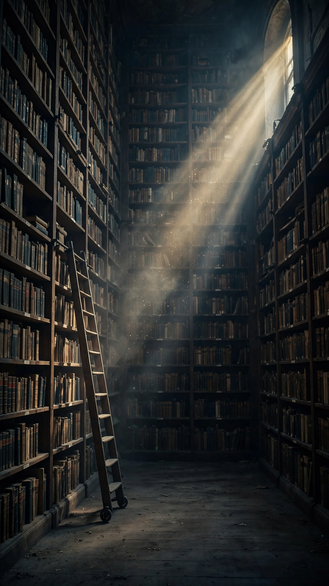 Sunlit Library Dust Beam