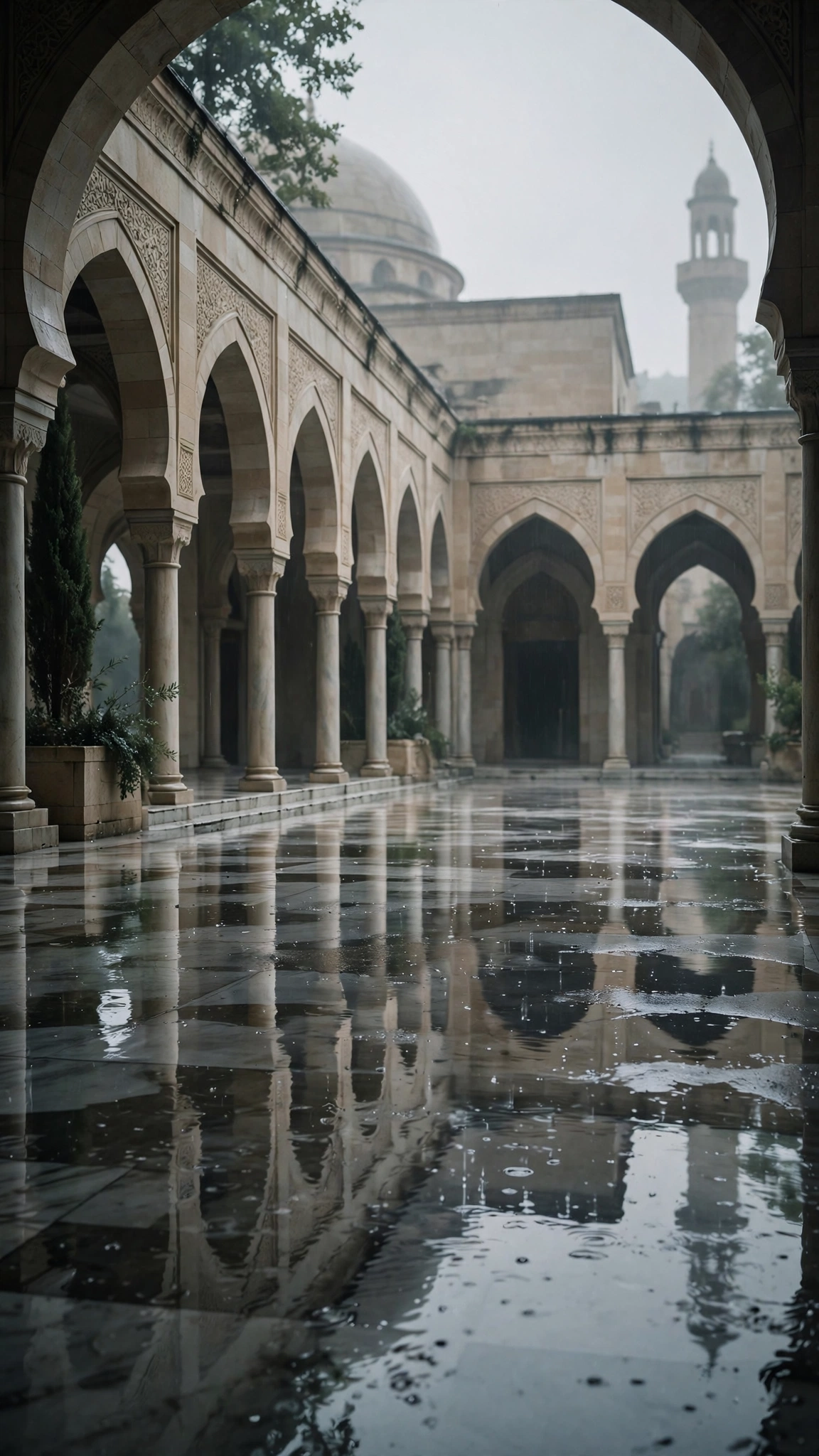 Empty Mosque Courtyard