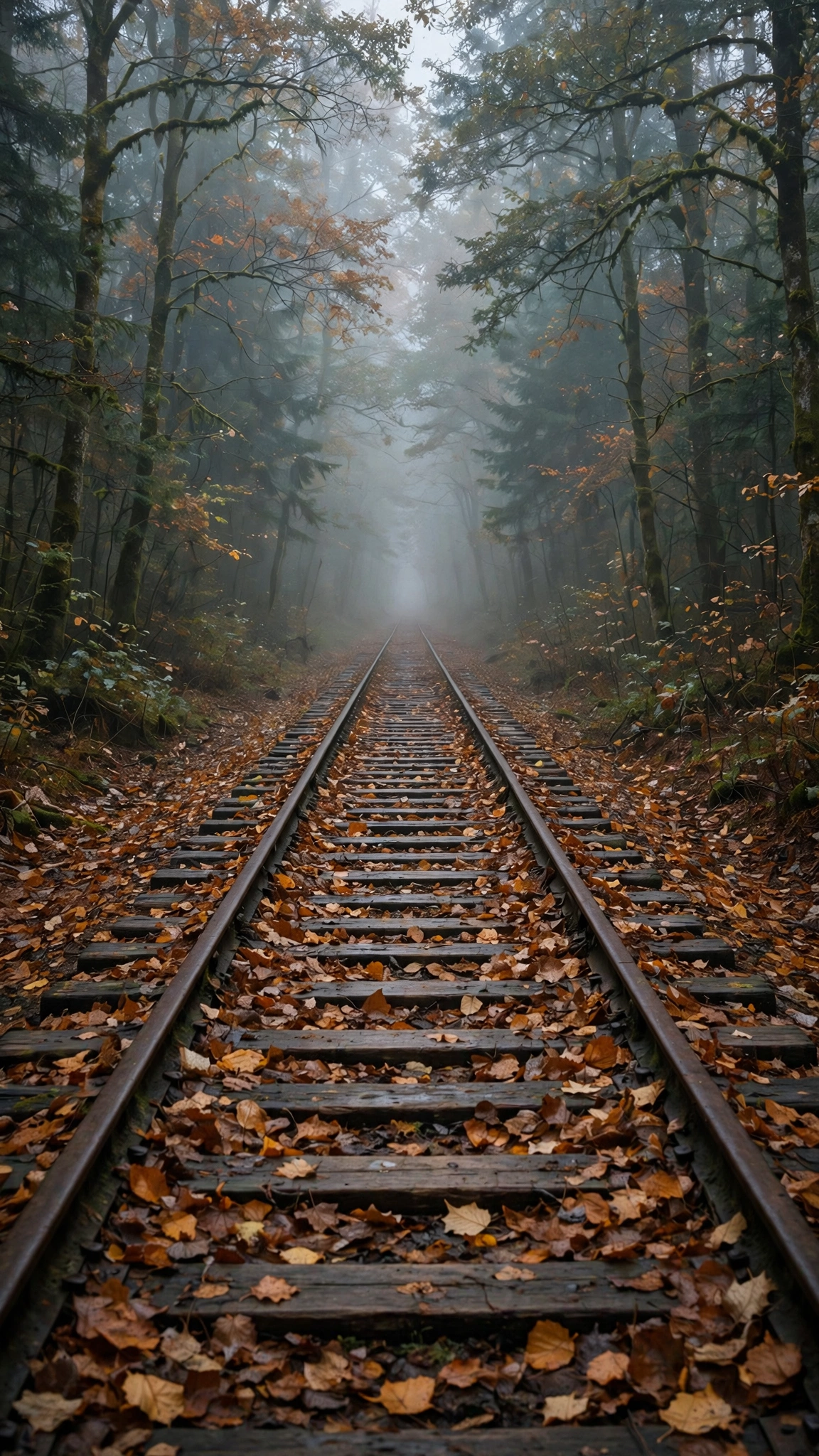 Foggy Autumn Railway