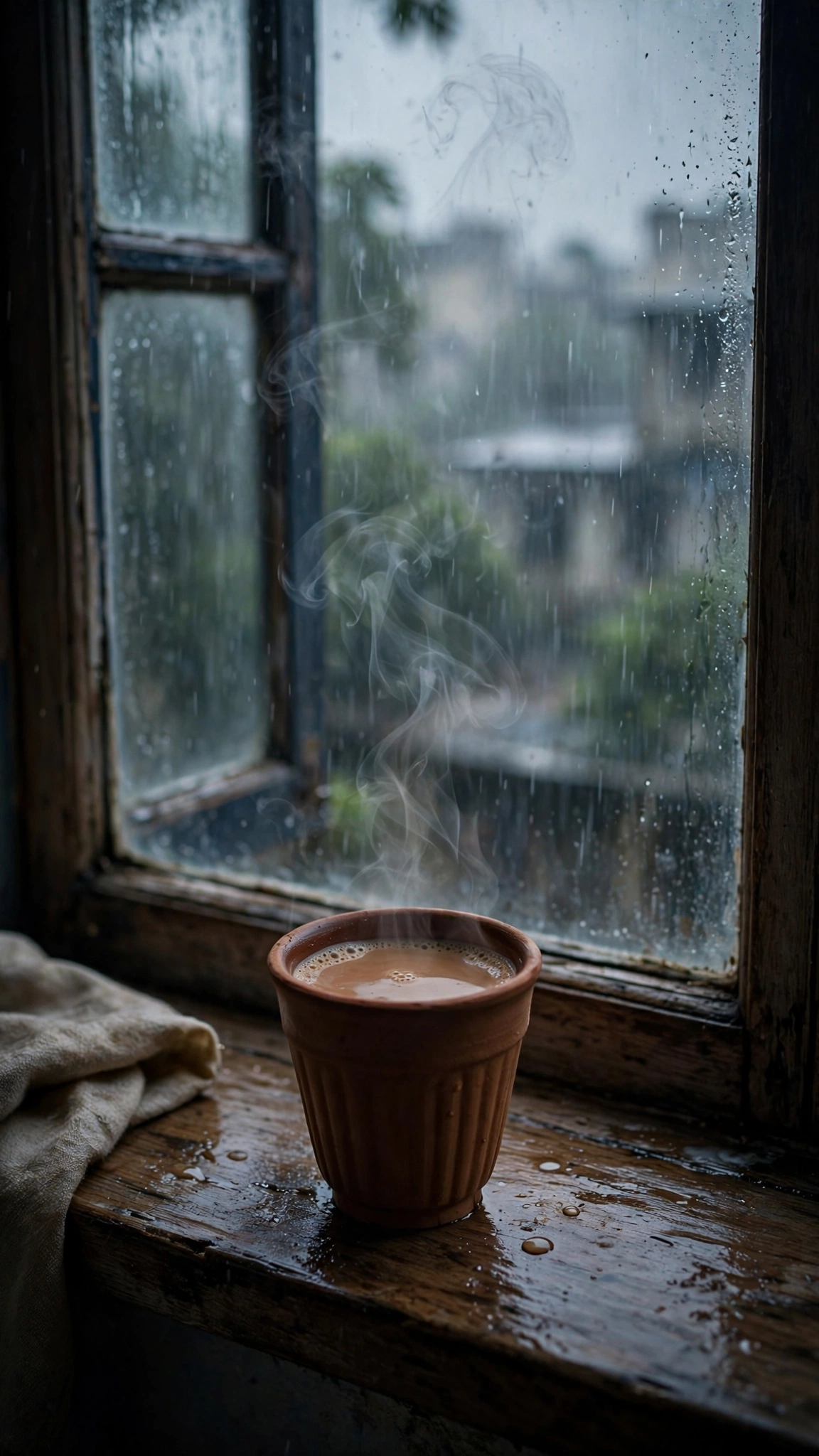 Rainy Chai Windowsill