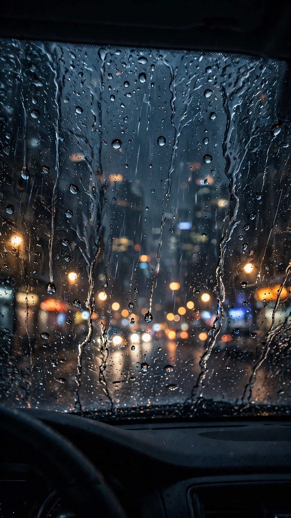 Rainy Windshield Bokeh