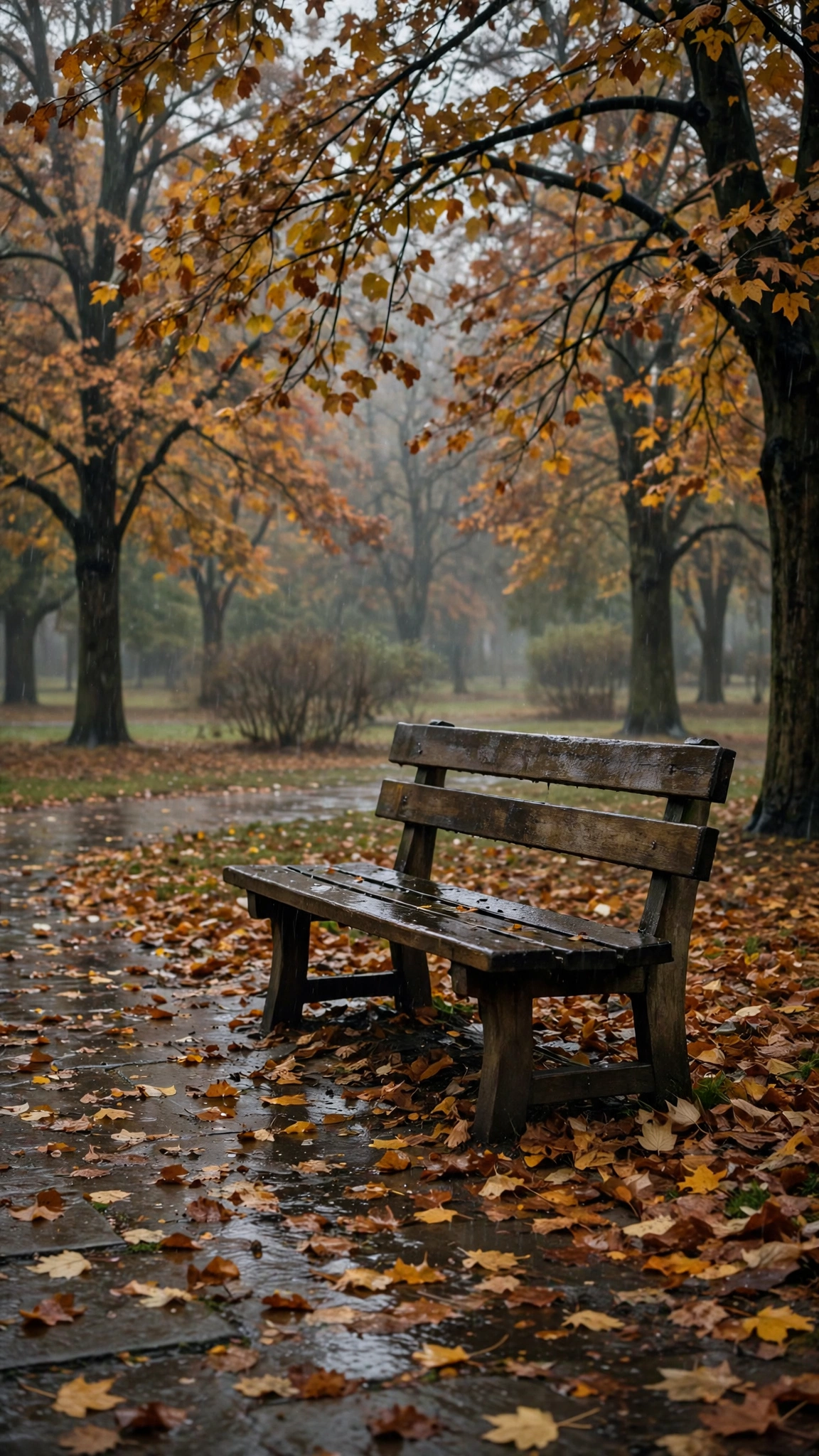 Empty Park Bench