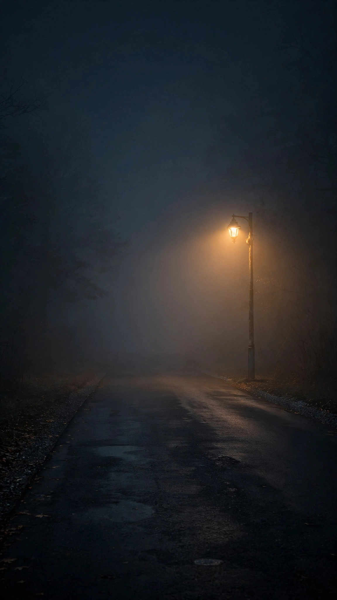 Foggy Streetlight Night