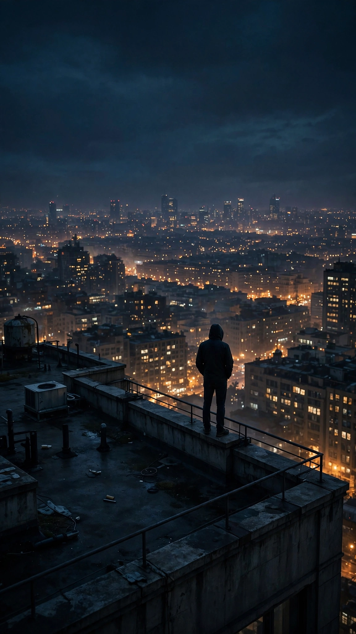 Lonely Rooftop Silhouette