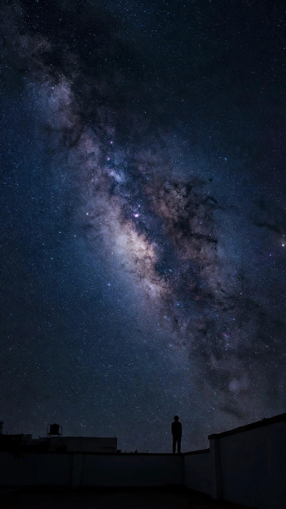Milky Way Rooftop Silhouette
